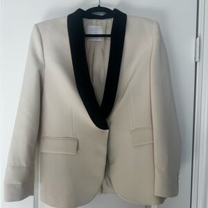 Mango Cream Blazer with Black Lapel